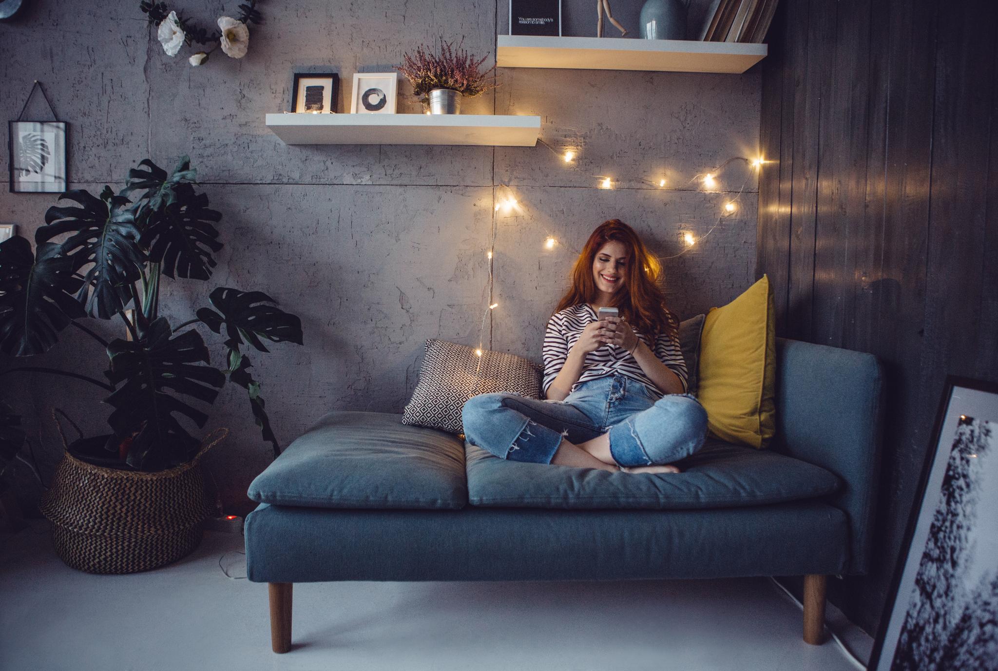 single woman living room