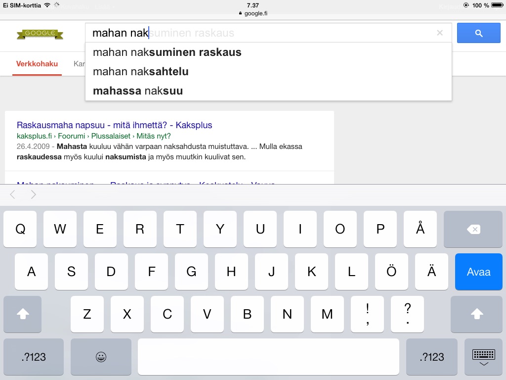 Ensiodottaja googlaa, part 1