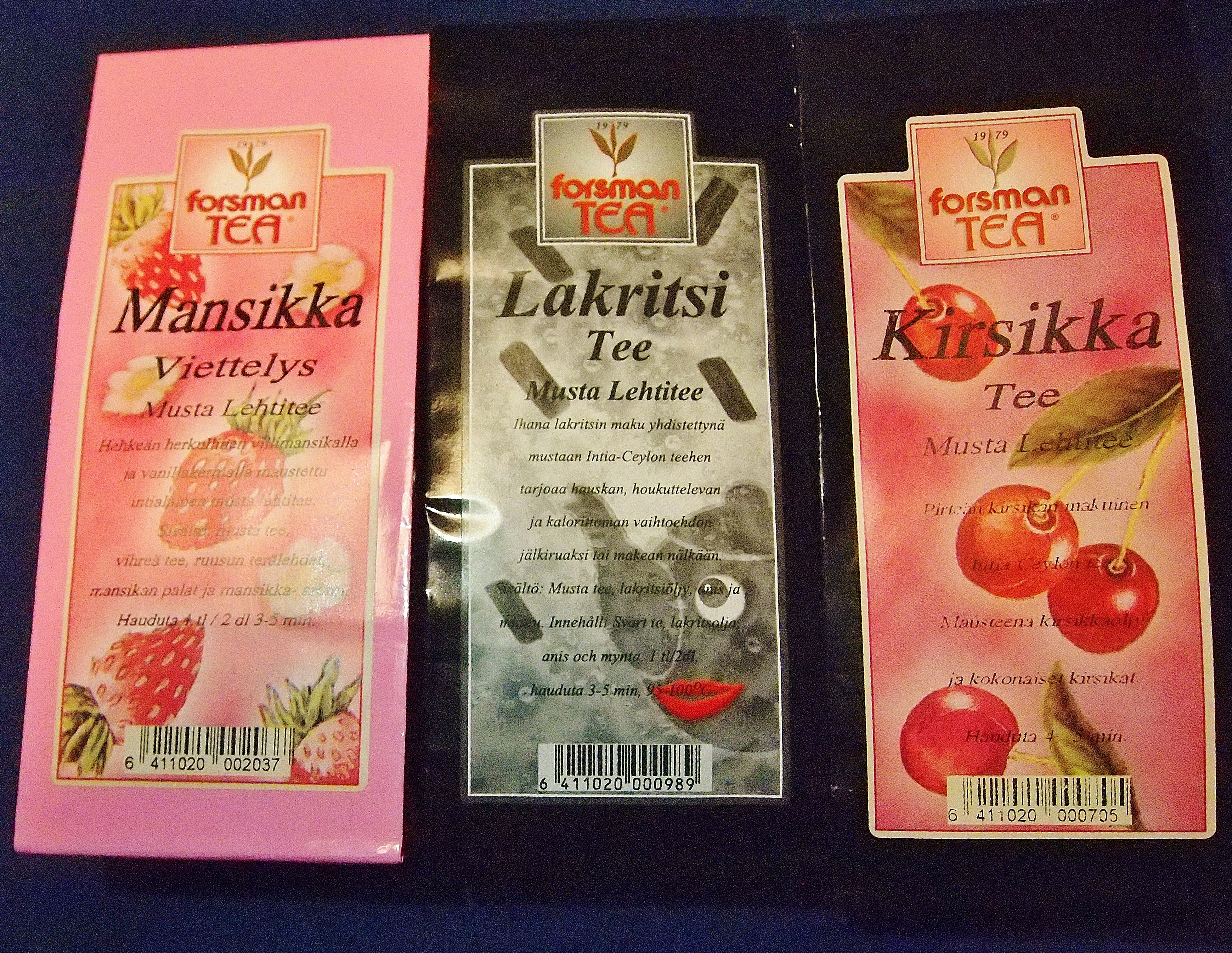 Forsman Tea Kirsikka, Mansikka Viettelys, Lakritsi