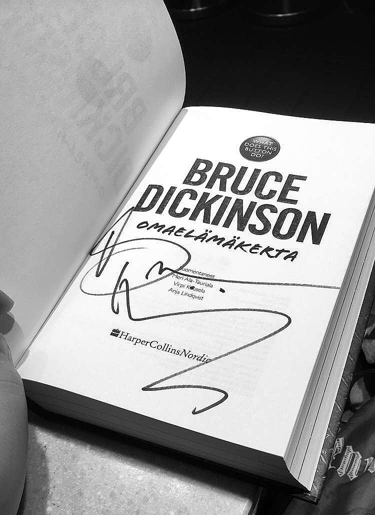 Bruce Dickinson What Does This Button Do signature autograph