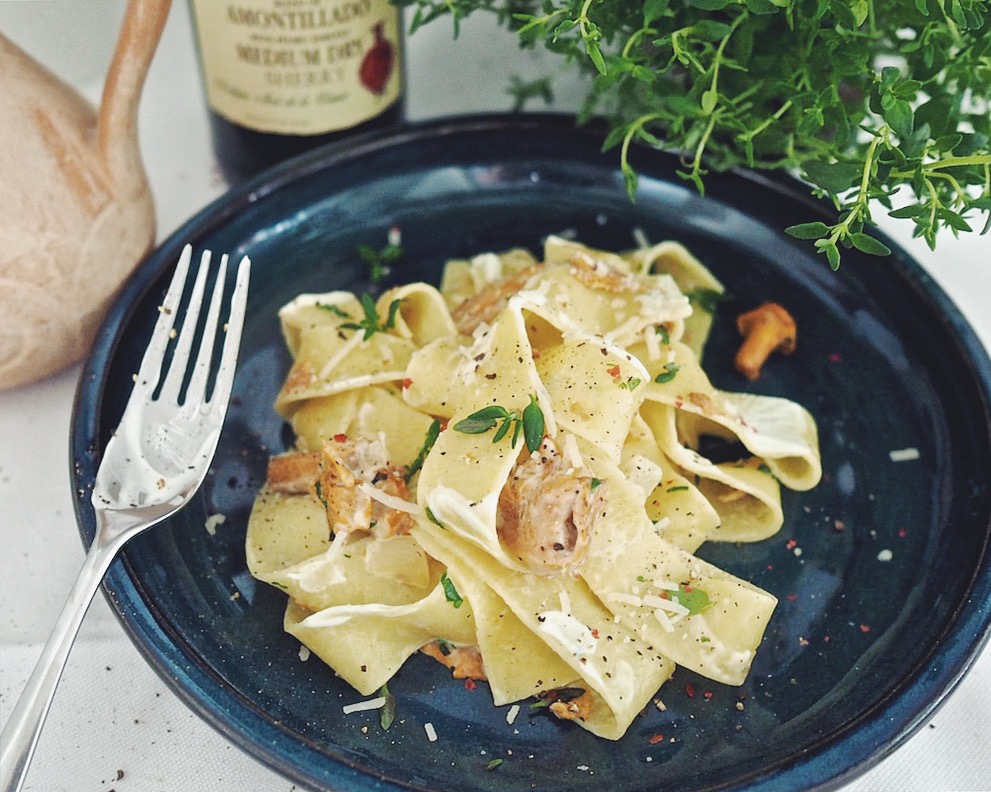 Hienostunut kantarellipasta