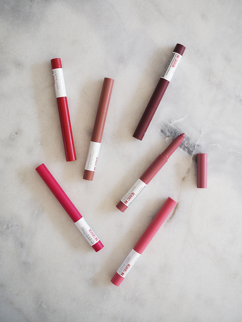 Maybelline SuperStay Ink Crayon Lipstick – Testissä uutuuspunat