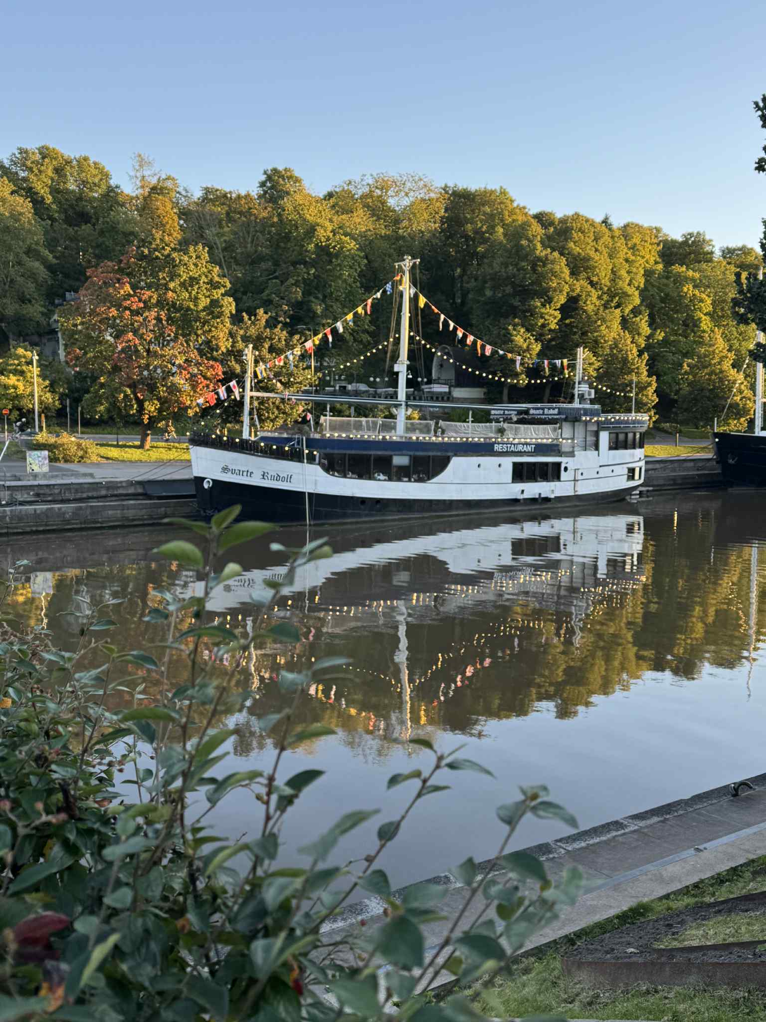 Jokilaiva syksyillassa