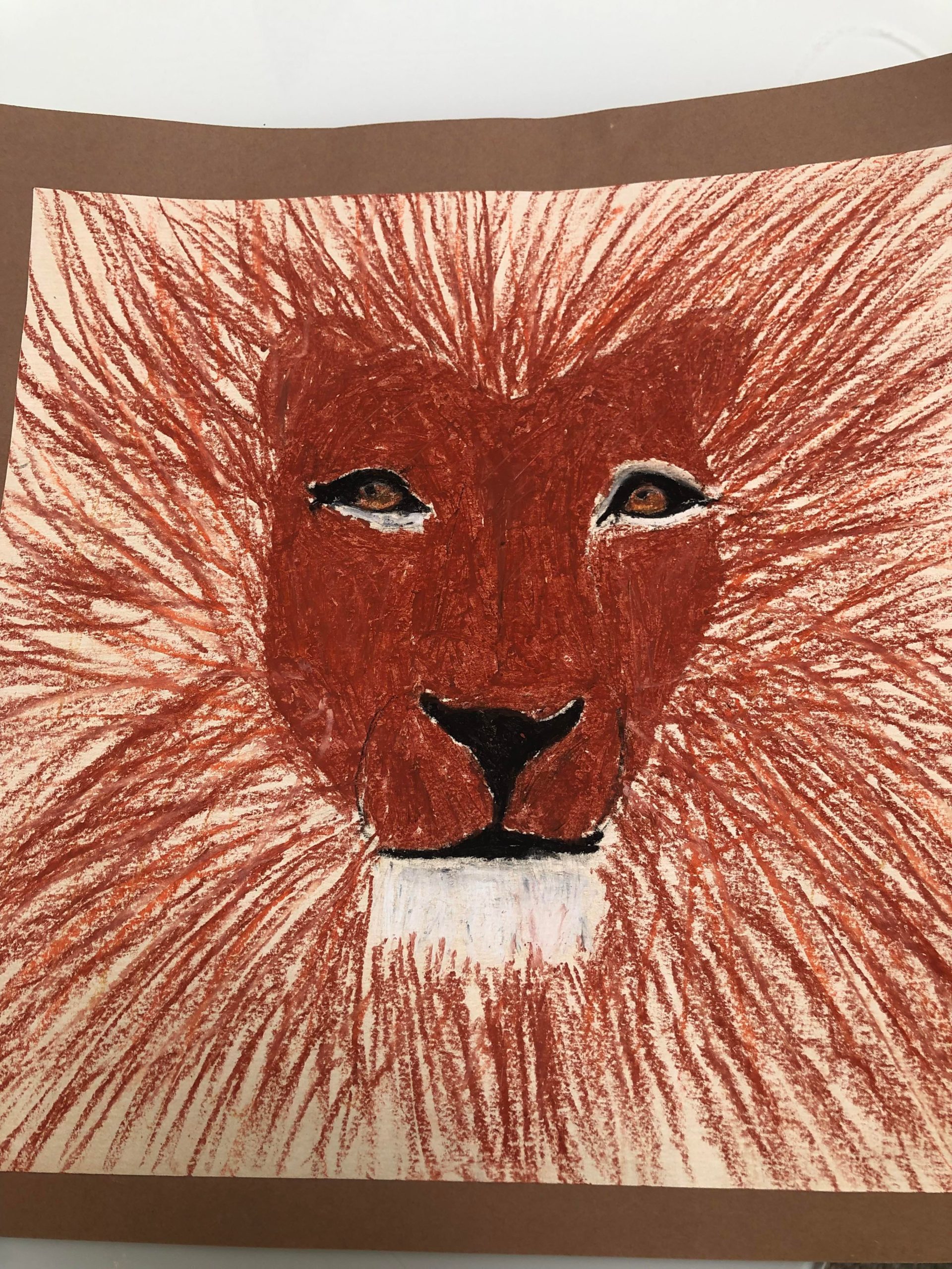 Kymmenvuotiaan piirtämä leijona