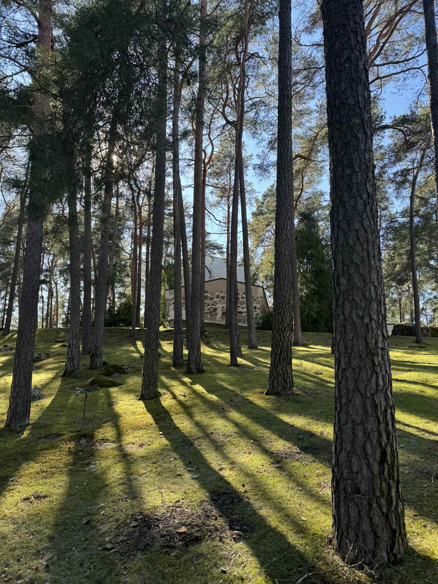 Hautausmaan puita ja kappelia