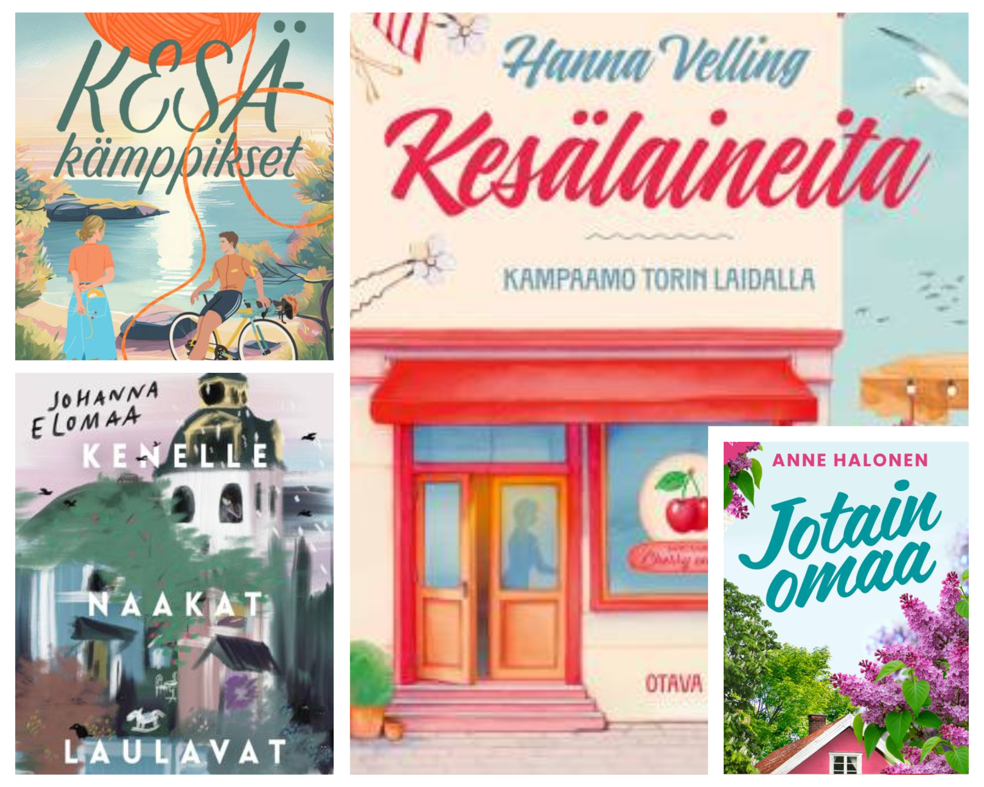 Kirjojen kansista tehty kollaasi