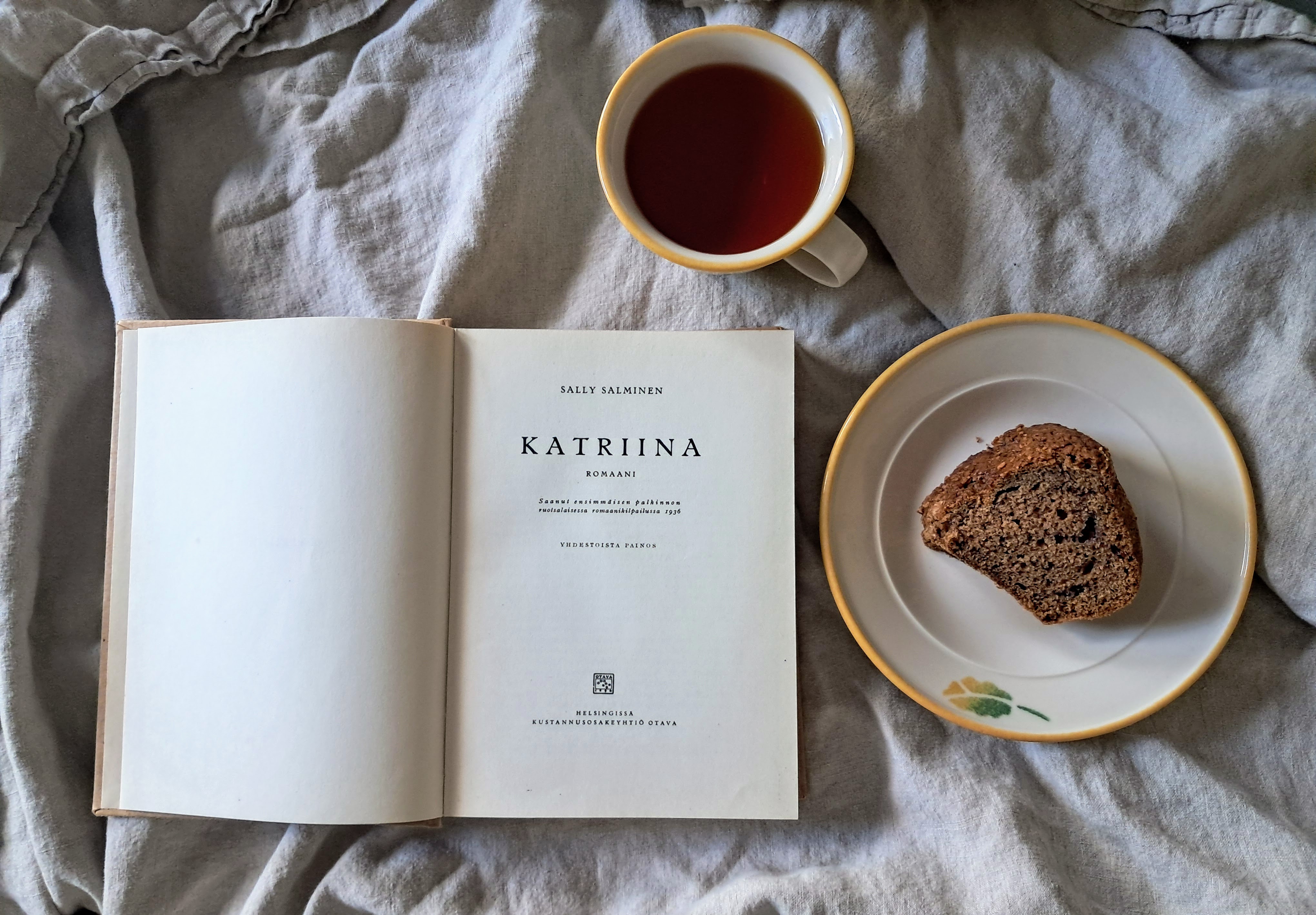 Katrina enjoying a quiet moment with a book