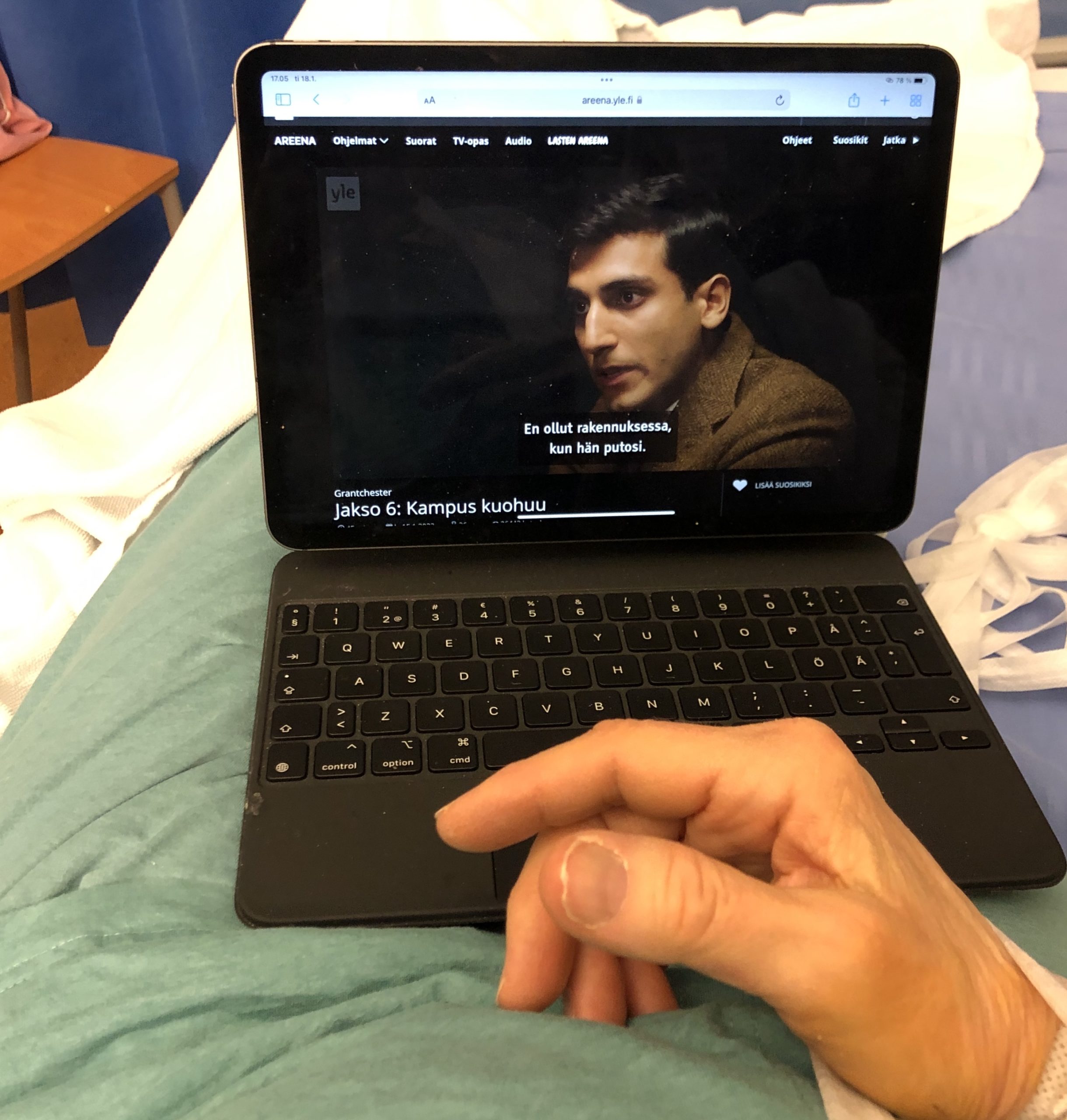 Ipadä onneksi saattoi osastolla katsella.