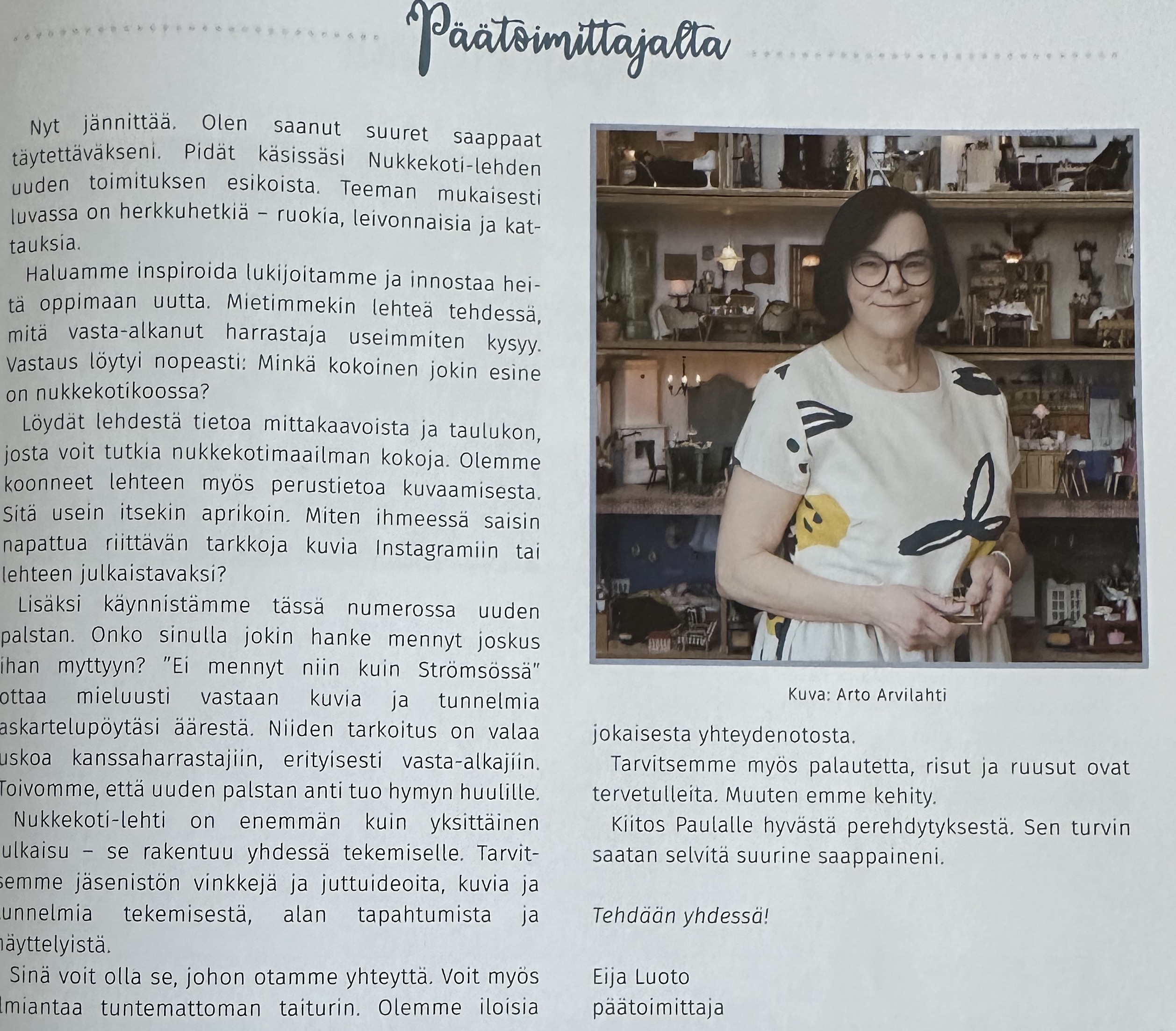 Nukkekoti-lehden päätoimittaja